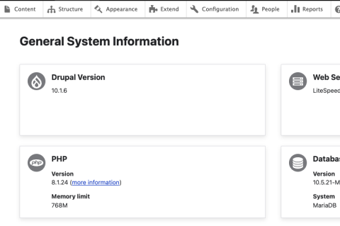 Screenshot showing Drupal 10 in use